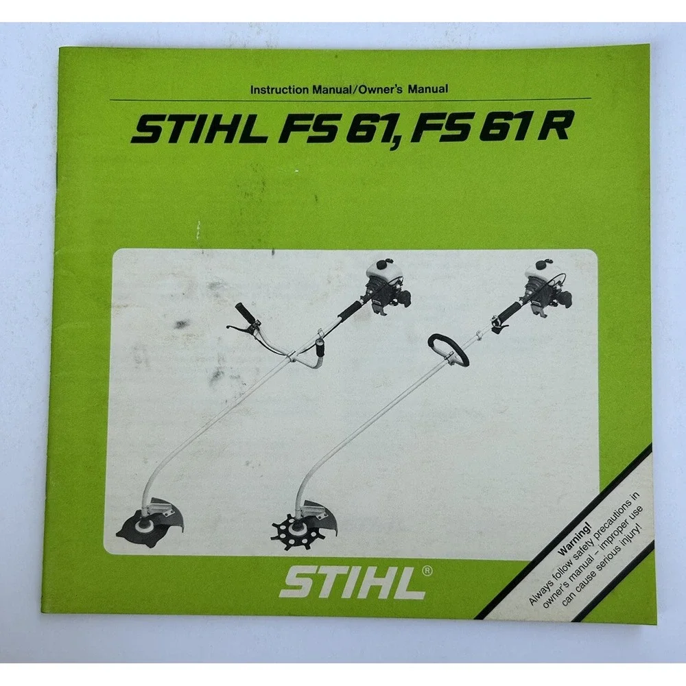 Stihl FS 61, FS 61 R‎ Brushcutter WeedWhacker Instruction Owner Operator Manual